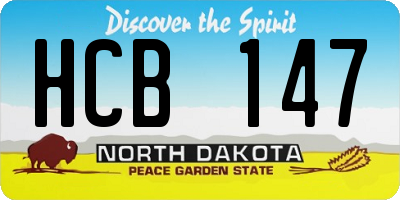 ND license plate HCB147