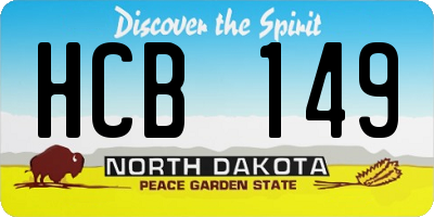 ND license plate HCB149