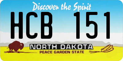 ND license plate HCB151