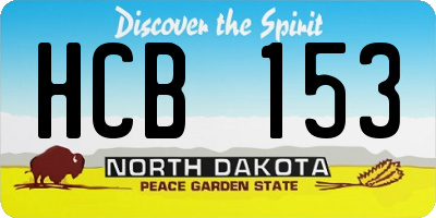 ND license plate HCB153