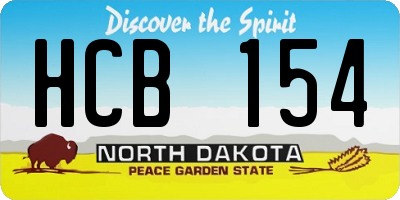 ND license plate HCB154