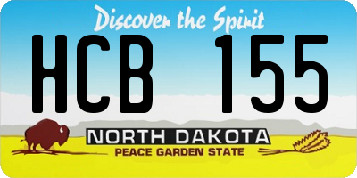 ND license plate HCB155