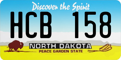 ND license plate HCB158