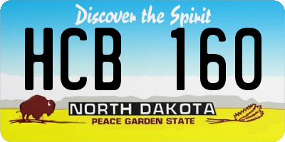 ND license plate HCB160