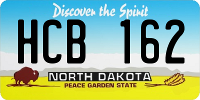 ND license plate HCB162