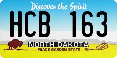 ND license plate HCB163