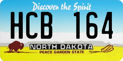 ND license plate HCB164