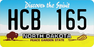 ND license plate HCB165