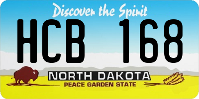 ND license plate HCB168