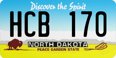 ND license plate HCB170