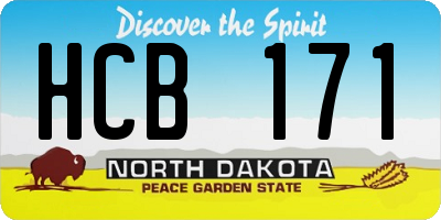 ND license plate HCB171