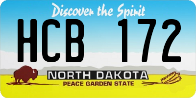 ND license plate HCB172