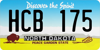 ND license plate HCB175