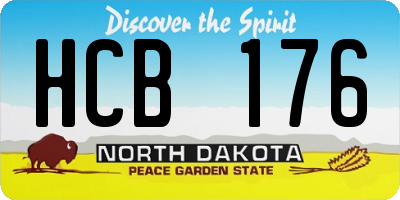 ND license plate HCB176