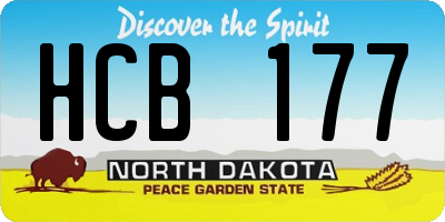 ND license plate HCB177