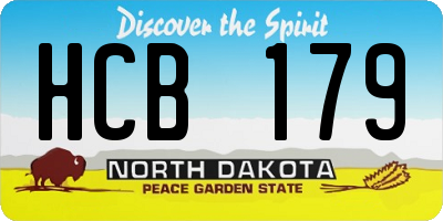 ND license plate HCB179