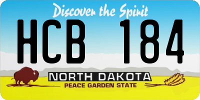 ND license plate HCB184