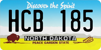 ND license plate HCB185