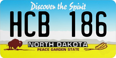 ND license plate HCB186