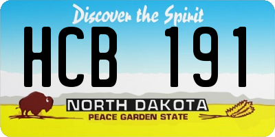 ND license plate HCB191