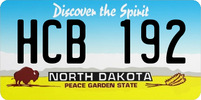 ND license plate HCB192