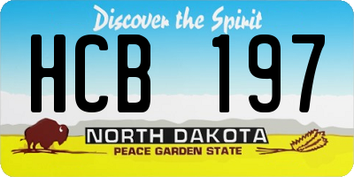 ND license plate HCB197