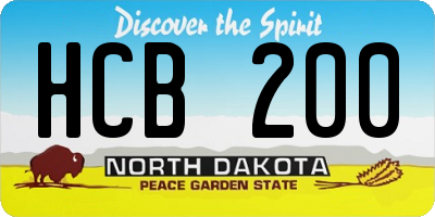 ND license plate HCB200