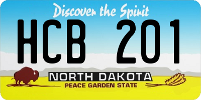 ND license plate HCB201