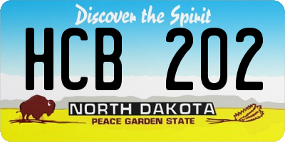 ND license plate HCB202