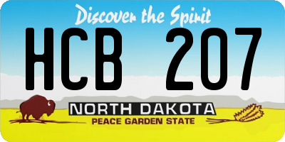 ND license plate HCB207