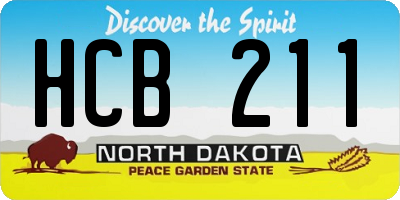 ND license plate HCB211