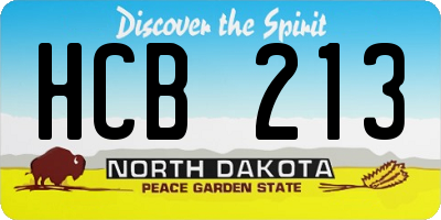 ND license plate HCB213