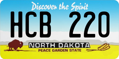 ND license plate HCB220