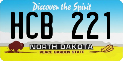 ND license plate HCB221
