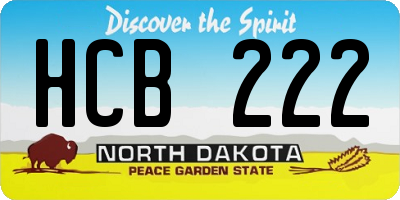 ND license plate HCB222