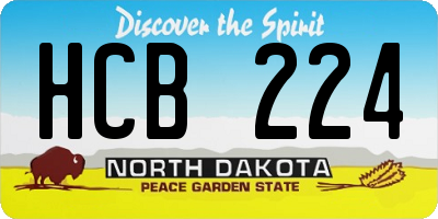 ND license plate HCB224