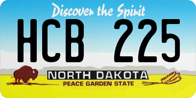 ND license plate HCB225