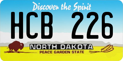 ND license plate HCB226