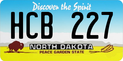 ND license plate HCB227