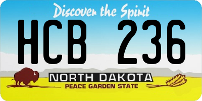 ND license plate HCB236