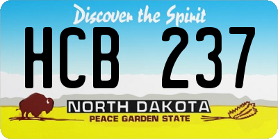 ND license plate HCB237