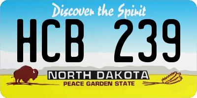ND license plate HCB239