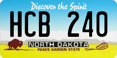 ND license plate HCB240