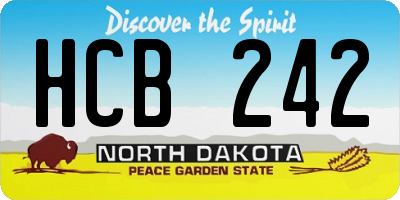 ND license plate HCB242