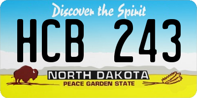 ND license plate HCB243