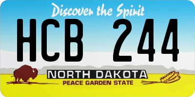 ND license plate HCB244