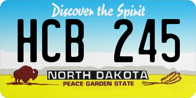 ND license plate HCB245