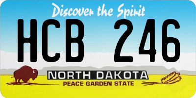 ND license plate HCB246