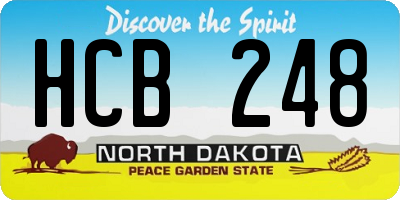 ND license plate HCB248