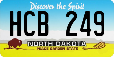 ND license plate HCB249